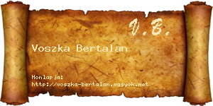 Voszka Bertalan névjegykártya
